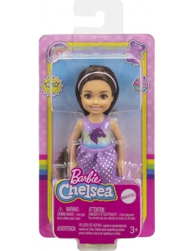 Barbie Pop Chelsea Met Bruin Haar En Jurkje Met Eenhoorn 5 Barbie Pop Chelsea Met Bruin Haar En Jurkje Met Eenhoorn - Afbeelding 3