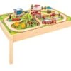 BigJigs BJT049 Treintafel Brandweer Spoortafel Houten Trein -Chique Speelgoeds Winkel bigjigs bt049 brandwweer trein set en tafel 1