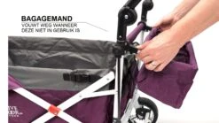 Active Outdoor Bolderkar Paars Met Zonnedak En Extra Bagagetas. Showmodel -Chique Speelgoeds Winkel bolderkar active outdoor opvouwen 7 1