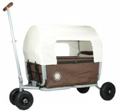 Beachtrekker Life Huif Bolderwagen 9 Beachtrekker Life Huif Bolderwagen -Chique Speelgoeds Winkel bolderwagen opvouwbaar beachtrekker life donkerbruin met huif 1