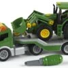 Dieplader + Tractor John Deere Met Voorlader – Constructiespeelgoed – Theo Klein 3908 -Chique Speelgoeds Winkel dieplader met tractor john deere theo klein 3908