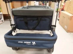 Active Outdoor Bolderkar Blauw Incl. Zonnedak, Extra Bagagetas En Extension. -Chique Speelgoeds Winkel extension scaled 1