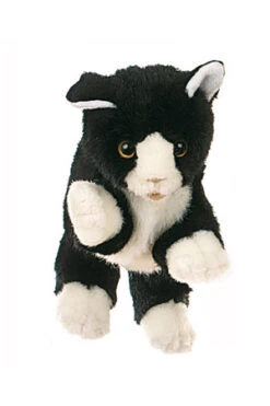 Handpop Zwart-witte Poes Living Puppets -Chique Speelgoeds Winkel handpop living puppets w045 zwart witte poes 1