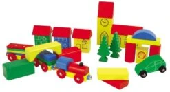 Blokkenset HEROS Combi-speelbox 32-delig -Chique Speelgoeds Winkel houten blokken combi in ton heros 27181 1 1