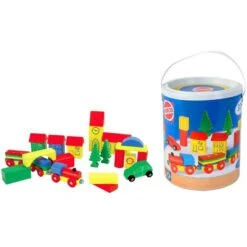 Blokkenset HEROS Combi-speelbox 32-delig -Chique Speelgoeds Winkel houten blokken combi in ton heros 27181 2