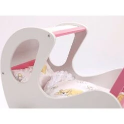 Houten Poppenwagen De Luxe White Incl. Dekbed / Slaapzak 10 Houten Poppenwagen De Luxe White Incl. Dekbed / Slaapzak -Chique Speelgoeds Winkel houten poppenwagen met kap pallas wit rose 2