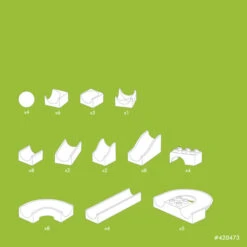 Hubelino Knikkerbaan Baanelementen 55-delig -Chique Speelgoeds Winkel hubelino starterset kogelbaan duplo 55 delig 1