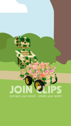 Kapla Join Clips Basic Set Mini Edition JC5610 -Chique Speelgoeds Winkel join clips 1666098702009 moeder met bloemenkar