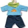 Kledingset Spijkerbroek Met Gestreept Shirt Mt. 28 – 35 Cm. -Chique Speelgoeds Winkel kledingset jongenspop heless 1315 2315
