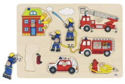 Noppenpuzzel Brandweer -Chique Speelgoeds Winkel noppenpuzel brandweer goki 57907 1