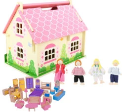 Poppenhuis Blossom Cottage -Chique Speelgoeds Winkel poppenhuis blossom cottage bigjigs jt123 1 1