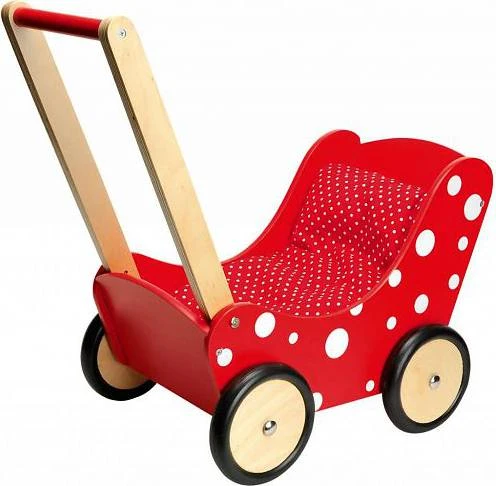 Poppenwagen Simply For Kids Stippen Rood 3 Poppenwagen Simply For Kids Stippen Rood
