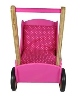 Poppenwagen Simply For Kids Stippen Rose -Chique Speelgoeds Winkel poppenwagen simply for kids stippen rose 2