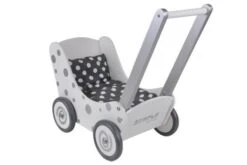 Poppenwagen Simply For Kids Stippen Wit -Chique Speelgoeds Winkel poppenwagen simply for kids stippen wit 1 1