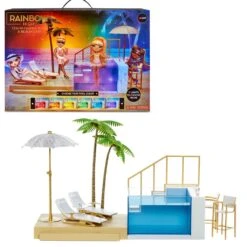 Rainbow High Poppen Color Change Pool And Beach Club Set -Chique Speelgoeds Winkel rainbow high color change pool and beach club set