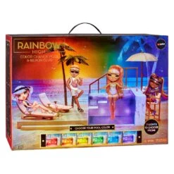 Rainbow High Poppen Color Change Pool And Beach Club Set
