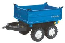 RollyToys Mega Trailer Blauw Aanhangwagen 3-zijdige Kipper -Chique Speelgoeds Winkel rollymega trailer blauw rollytoys a121106 1