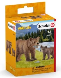 Schleich 42473 Vrouwelijke Grizzlybeer Met Jong WildLife -Chique Speelgoeds Winkel schleich 42473 grizzlybeer met grizzlybeertje 1 1