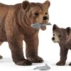 Schleich 42473 Vrouwelijke Grizzlybeer Met Jong WildLife -Chique Speelgoeds Winkel schleich 42473 grizzlybeer met grizzlybeertje