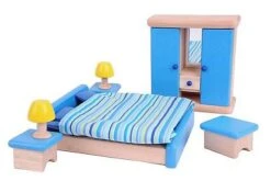 Meubelset Slaapkamer I -Chique Speelgoeds Winkel slaapkamer poppenhuis goki 6566 1 1