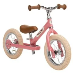 Trybike Steel Pink 2-in-1 Loopfiets Vintage Roze -Chique Speelgoeds Winkel trybike steel pink 2