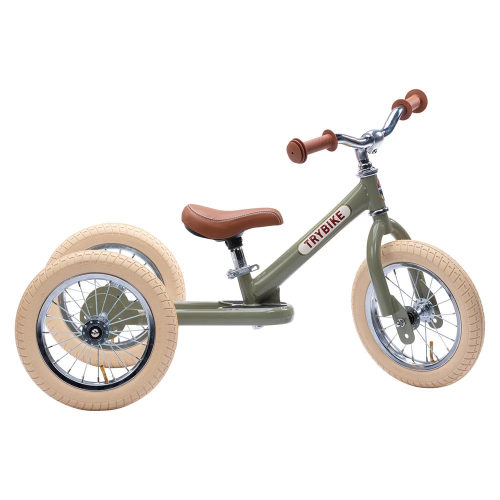 Trybike Steel Green 2in1 Loopfiets Vintage Groen 11 Trybike Steel Green 2in1 Loopfiets Vintage Groen - Afbeelding 10